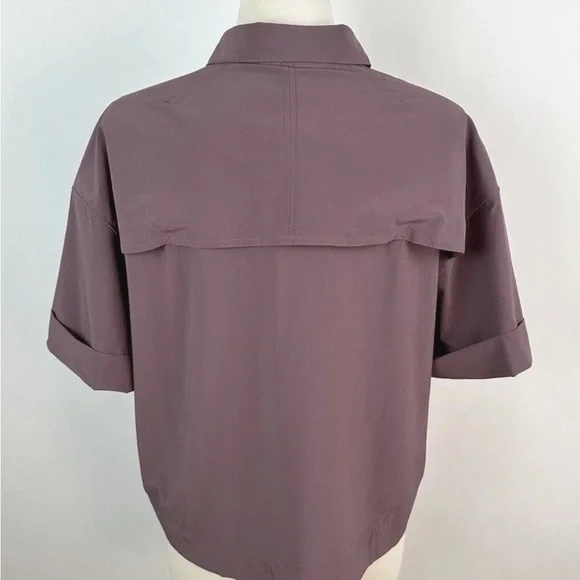 Athleta Women's Purple Button-Down Shirt - Picture 4 of 5